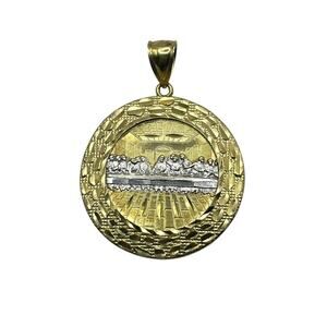10K Two-tone Round The Last Supper Pendant (14136)